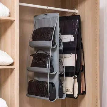 

8 Pockets Hanging Closet Organizer Clear Foldable Handbag Purse Storage Bag Bags Door Toy Cosmetic Organizer Pouch Useful Set
