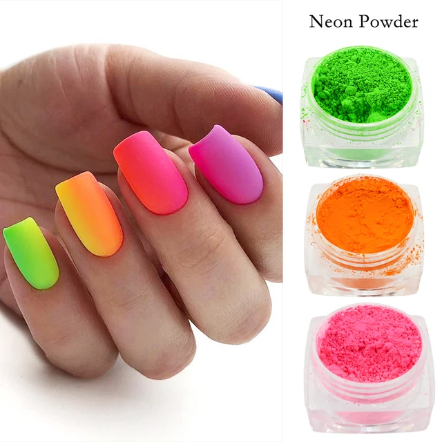 13 Boxes Neon Pigment Powder Set Fluorescent Nail Glitter Eye Powder  Manicure Decoration Nail Art Dust Pigment Paillettes