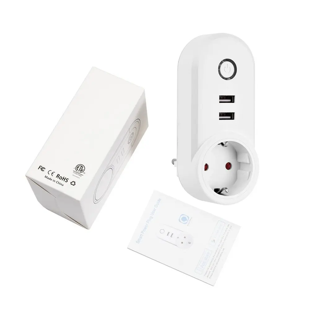 

WiFi Smart Plug With Dual USB Ports Timing Socket Voice Control Wireless Time Switch For Amazon Alexa Echo Dot Google Home