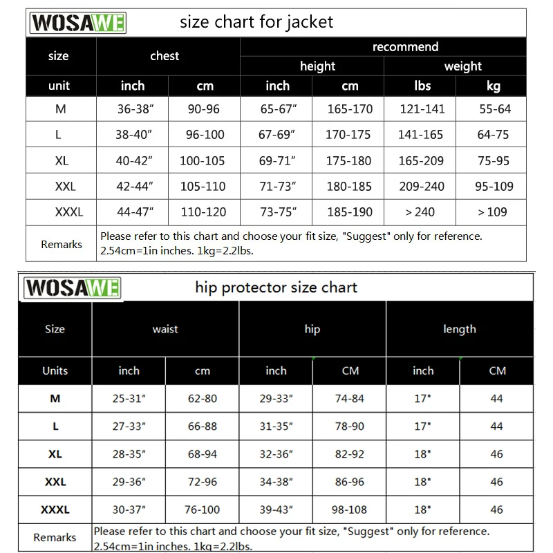 WOSAWE Full Body Protection Jacket Motorcycle Protective Armor Motocross Downhill Racing Chest Back Protector Hip Guard