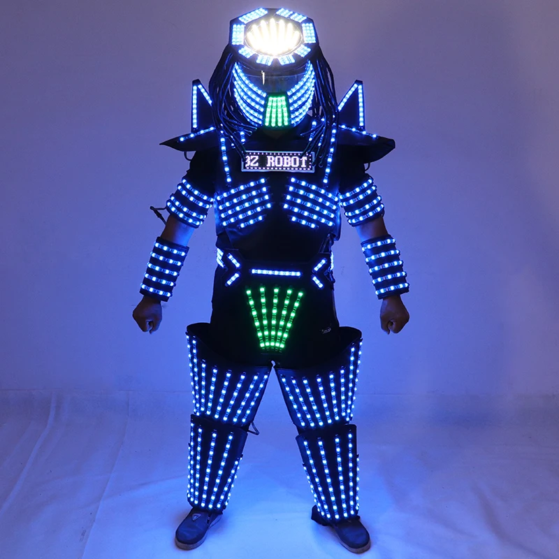 Костюм робота из светодиодов, костюм для сценического танца, RGB светящаяся броня, ночной клуб, бар, светильник, шоу, механический танец, свето... Костюм робота из светодиодов, костюм для сценического танца, RGB светящаяся броня, ночной клуб, бар, светильник, шоу, механический танец, свето...