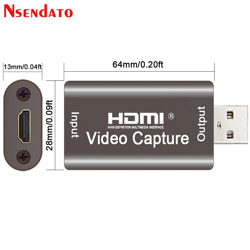 Video Capture Adapter 4K 1080P 60hz USB2.0 Audio Video Capture Card HDMI To USB 2.0 Acquisition Card Live Streaming Plate Camera Switch Game Recording
