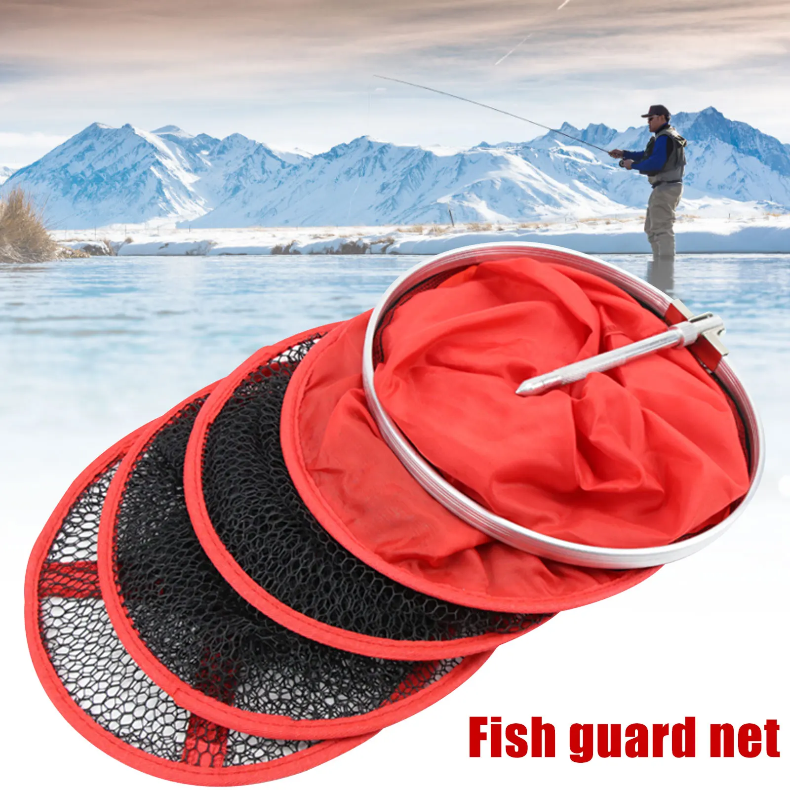 Aluminum Fishing Net, Collapsible Floating Wire Fish Basket, Reinforcement Foldable Fishing Net