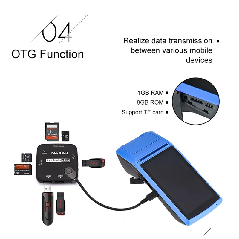 JEPOD pos терминал для Android сенсорный экран Pos система 6 0 портативный КПК Поддержка wifi