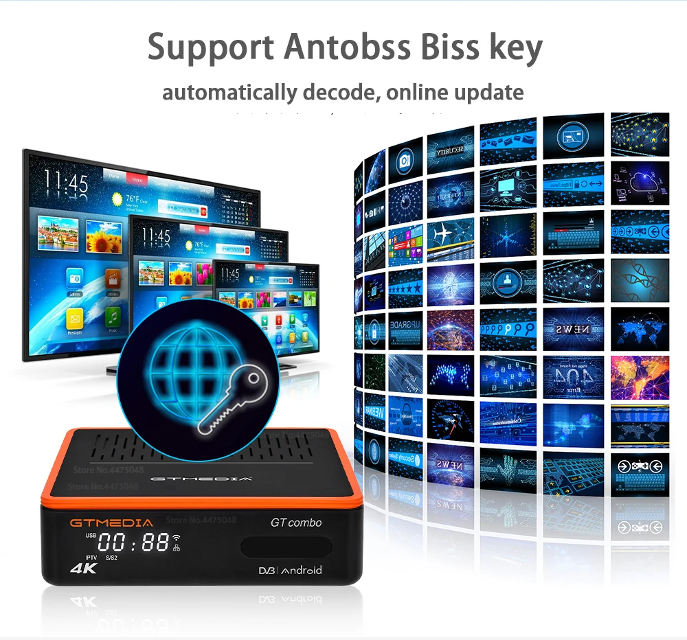 Gtmedia-caixa de tv dvb android 4.0, 4k