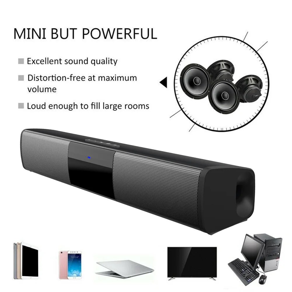 

Surround Stereo Subwoofer Audio Home Sound Bar Modern Compact Bluetooth Speakers Music Column Party Wireless Retro