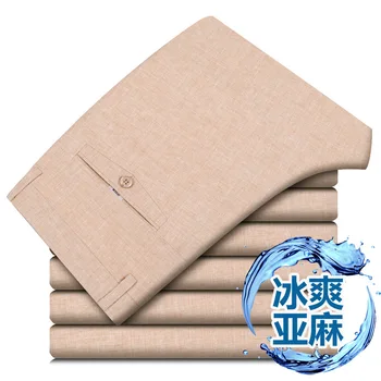 

2020 Spring New Style Men's Thin Cotton Linen Casual Pants Youth Fashion Breathable Flax No Ironing Casual Pants