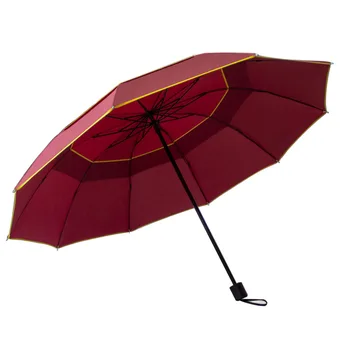 

In Benefit Umbrella Double-deck Tuba Three Fracture Windbreak Rain Or Shine Dual Purpose Fold Business Affairs Golf