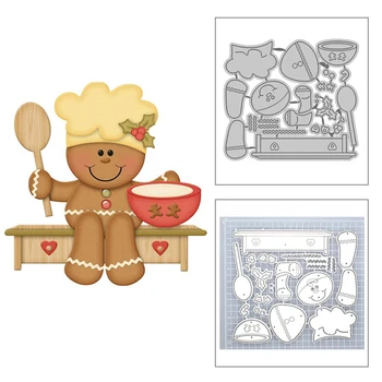 

2020 New Hot Gingerbread Metal Cutting Dies Stencils and Scrapbooking For Christmas Foil 3D Card Making Die Cut Crafts No Stamp
