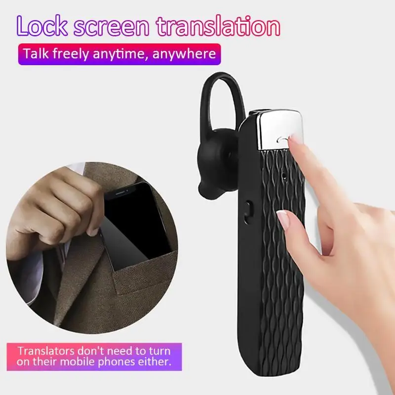 1pcs Wireless Bluetooth Translation Headphones Smart Real Time Translator Device Call Function 33 Language Battery Display