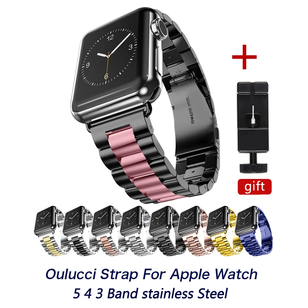 Браслет из нержавеющей стали для Apple Watch 4/3/2/1/5 42/40/38/44 мм|Ремешки часов| |