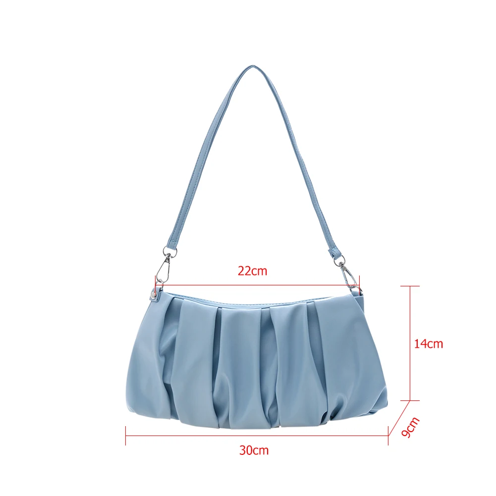 H615592e895fc459eae8ef35d30408fc9Z Fashion Pleated Shoulder Handbag Women Solid PU Elegant Underarm Cloud Bags For Women