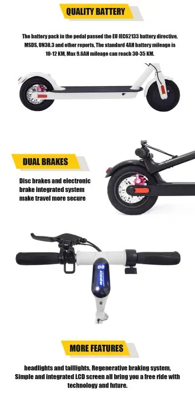 Electric Scooter 8.5Inch Foldable Kick Scooter Adult Ebike Aluminum Alloy Folding Electric Easy To Carry