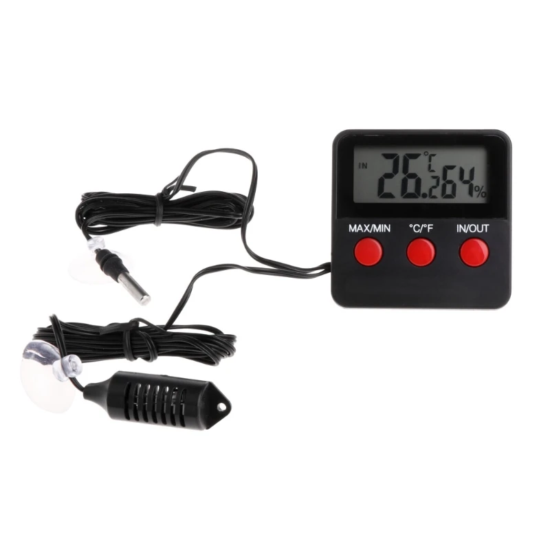 

Digital Thermometer Hygrometer Pet Reptile Temperature Humidity w/ Remote Sensor
