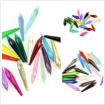 

38mm/63mm/76mm Mixed Colors Sparkle Crystal Glass Chandelier Icicle Drops Crystal Lamp Parts Crystal Glass Lighting Pendants