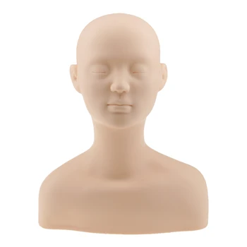 새로운 부드러운 실리콘 마네킹 마네킹 머리, 어깨 뼈 얼굴 바디 마사지 훈련 속눈썹 확장 메이크업 연습 모델