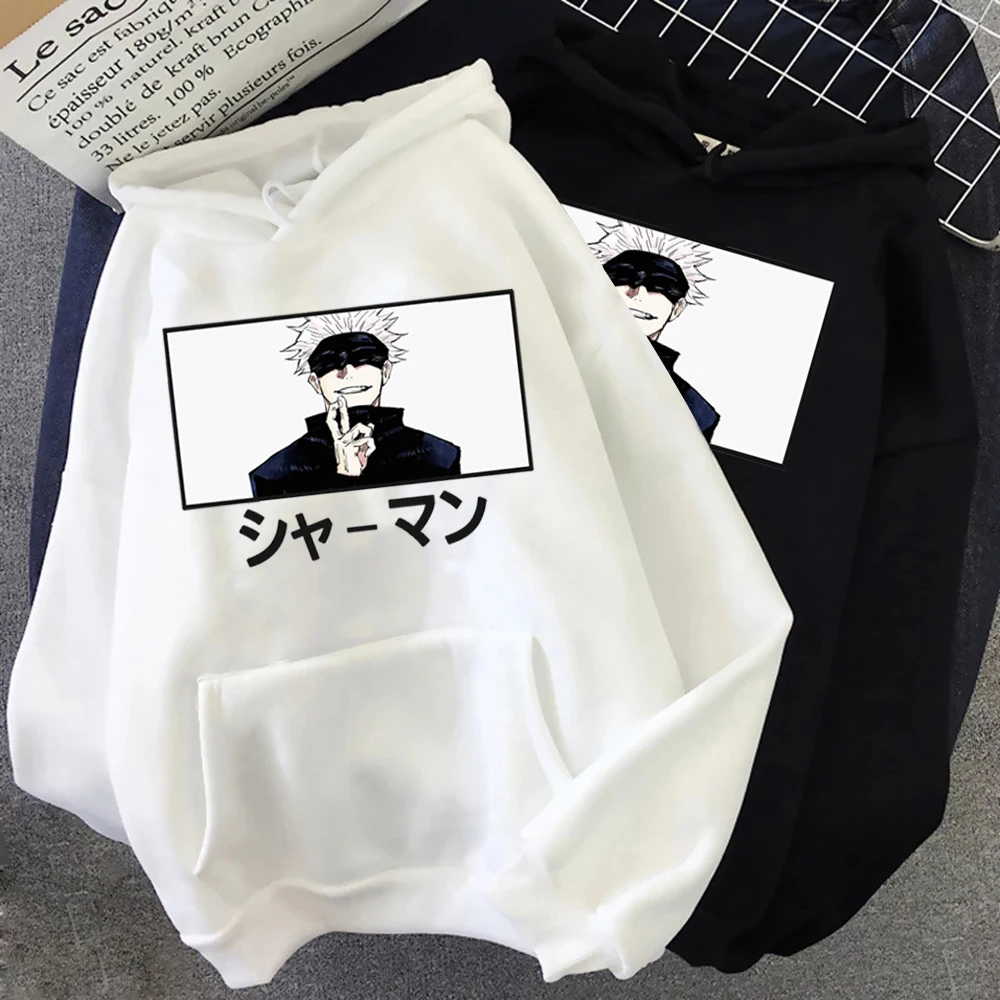 Japan Anime Jujutsu Kaisen Gojo Satoru Hoodies Sweatshirt Casual Anime  Pullover Print Loose Long Sleeve Men's Hoodie Streetwear T-black5