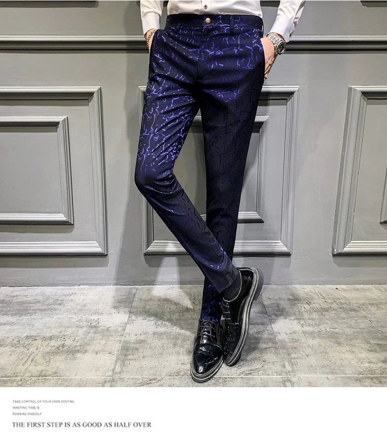Мужские Платье Брюки мужские s печати для бизнес на каждый день Slim Fit лодыжки длина Pantalon A Carreau Homme классический винтажный костюм брюки Свадебные