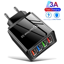 Carga rápida 3.0 4.0 carregador usb 4 portas 3.1a qc3.0 carregamento rápido ue/eua carregadores do telefone móvel para iphone samsung xiaomi tablet