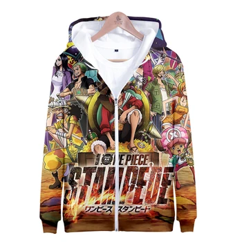 

One Piece: Stampede Print Zipper Hoodie Men/Women Winter Fashion Casual Harajuku Soft Hooded Sweatshirt Hot Sale