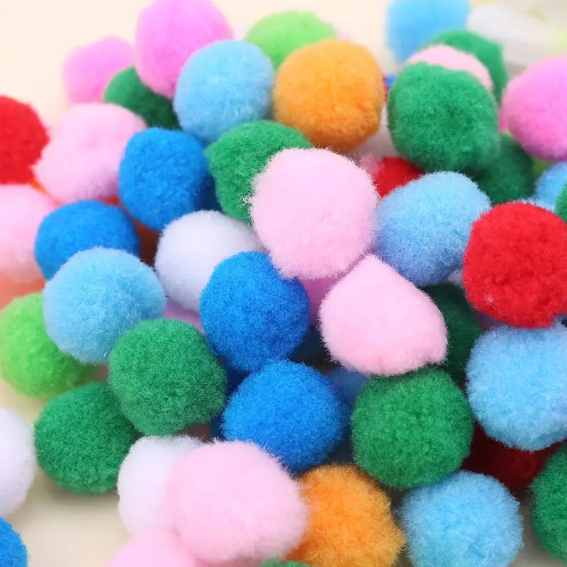 

100Pcs Soft Round Fluffy Craft PomPoms Ball Mixed Color Pom Poms 30mm DIY Crafts DIY QX2D
