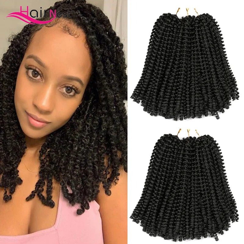 

Hair Nest 8 Inch Spring Twist Hair Crochet Braids Blonde Red Ombre Braiding Hair Crochet Hair Synthetic Braiding Hair Extensions