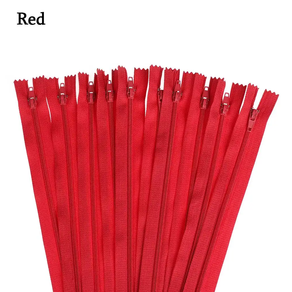 red 10 шт./лот 20 см длина Красочные Нейлоновые катушки молнии портной для Брюки Одежда швейные изделия ручной работы DIY аксессуары - Цвет: red