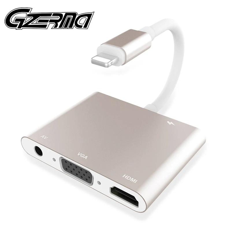 Для Lightning Digital HDMI VGA AV Аудио Видео ТВ адаптер 1080p HD OTG кабель конвертер для iPhone X 8 7 Plus