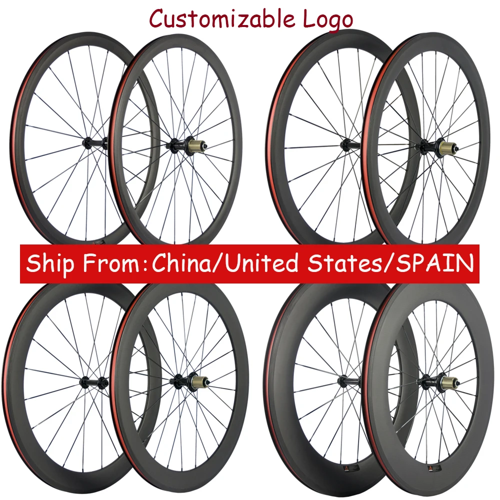 Paire De Roues Carbone 700C 3 Rayons Pour Vélo Piste Ou Route - Freins à Disque