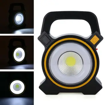 

COB LED Solar Spotlight 18650 USB Work Light Handheld Hunting Flashlight Emergency warning Lamp Camping Tent Light Lantern 2Mode