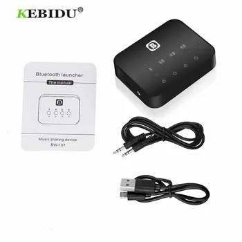 

Wireless bluetooth Stereo Music Receiver Audio sharing Adapter share music 3 Devices with audio/charging line for Speakers