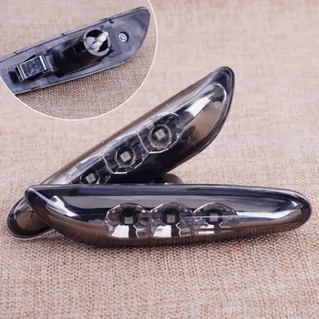 

2pcs 3 LED Black Plastic Marker Lights Amber Turn Signals Lamp T10 Connector Fit for BMW E82 E88 E60 E61 E90 E91 E92 E93