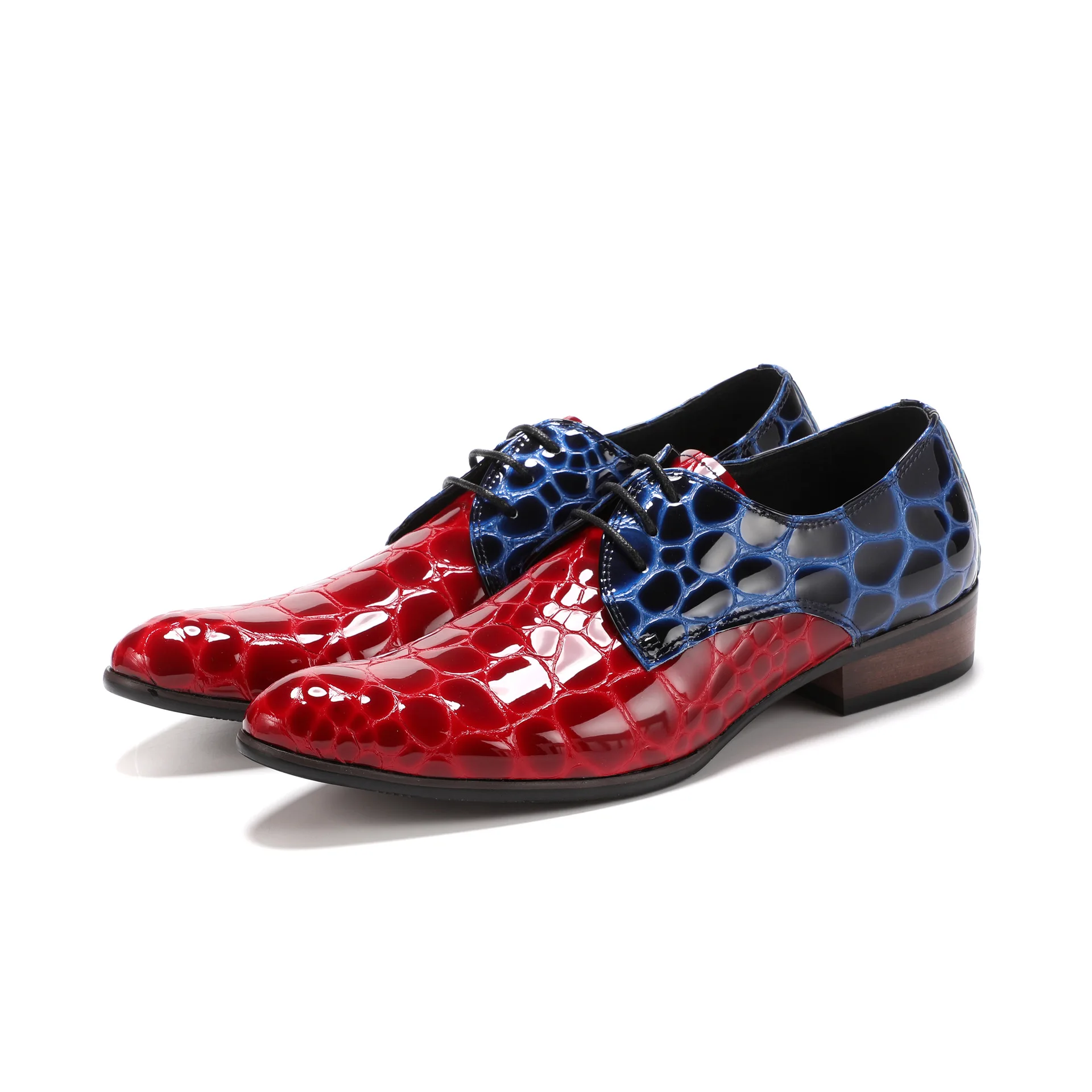 

Men's Leather Shoes Lace-up Patent Leather Formal Wear Men Shoes Comfortable Pointed Toe