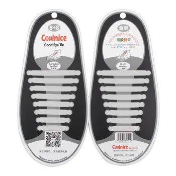 

Coolnice 1Set/16Pcs Shoelaces Novelty No Tie Shoelaces Unisex Elastic Silicone Shoe Laces For Men Women All Sneakers Fit Strap