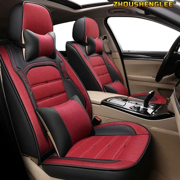 

ZHOUSHENGLEE Leather car seat cover For nissan patrol almera classic mitsubishi carisma mazda cx-7 car styling auto accessorie