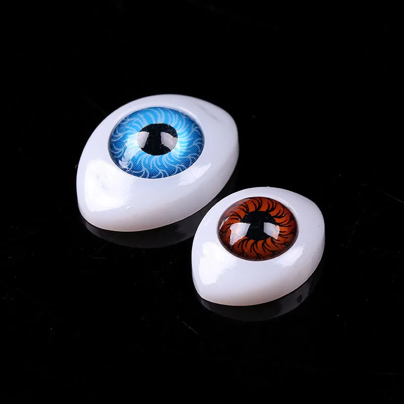 Oval Blood Silk Plastic Glass Toy Eyes 12*16mm Self-Adhesive Patch