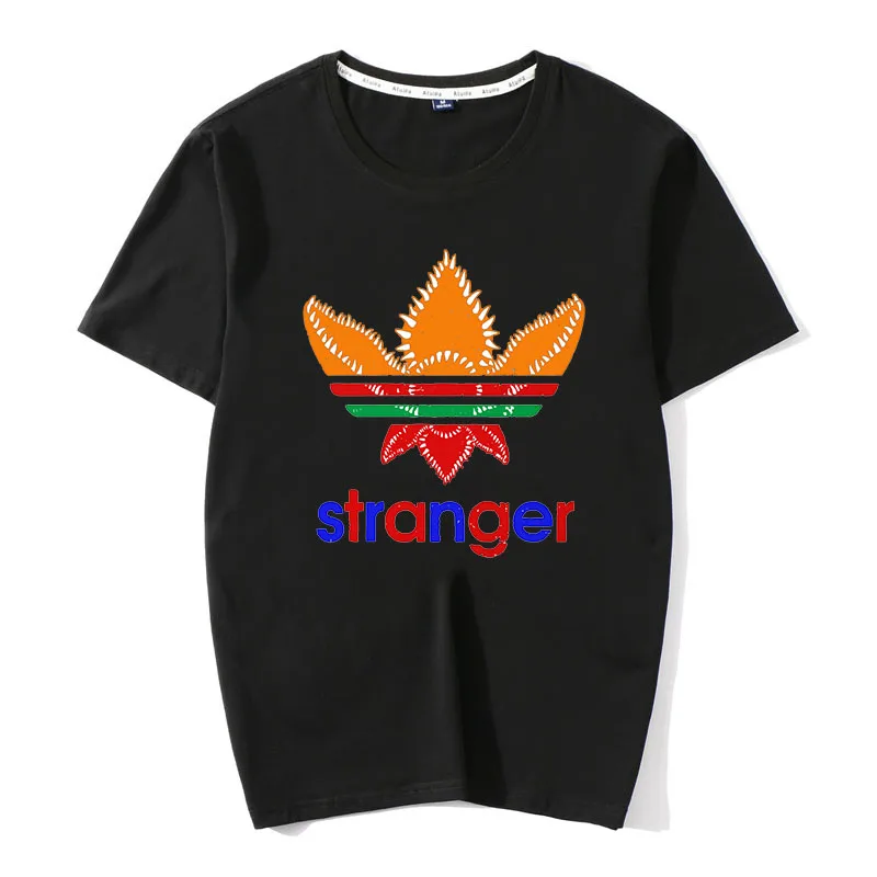 

New 2019 Stranger Things Men Cotton T Shirt Eleven Demogorgon Upside Down Design T-shirt Cool Fashion Man Tshirt Tops Dropship