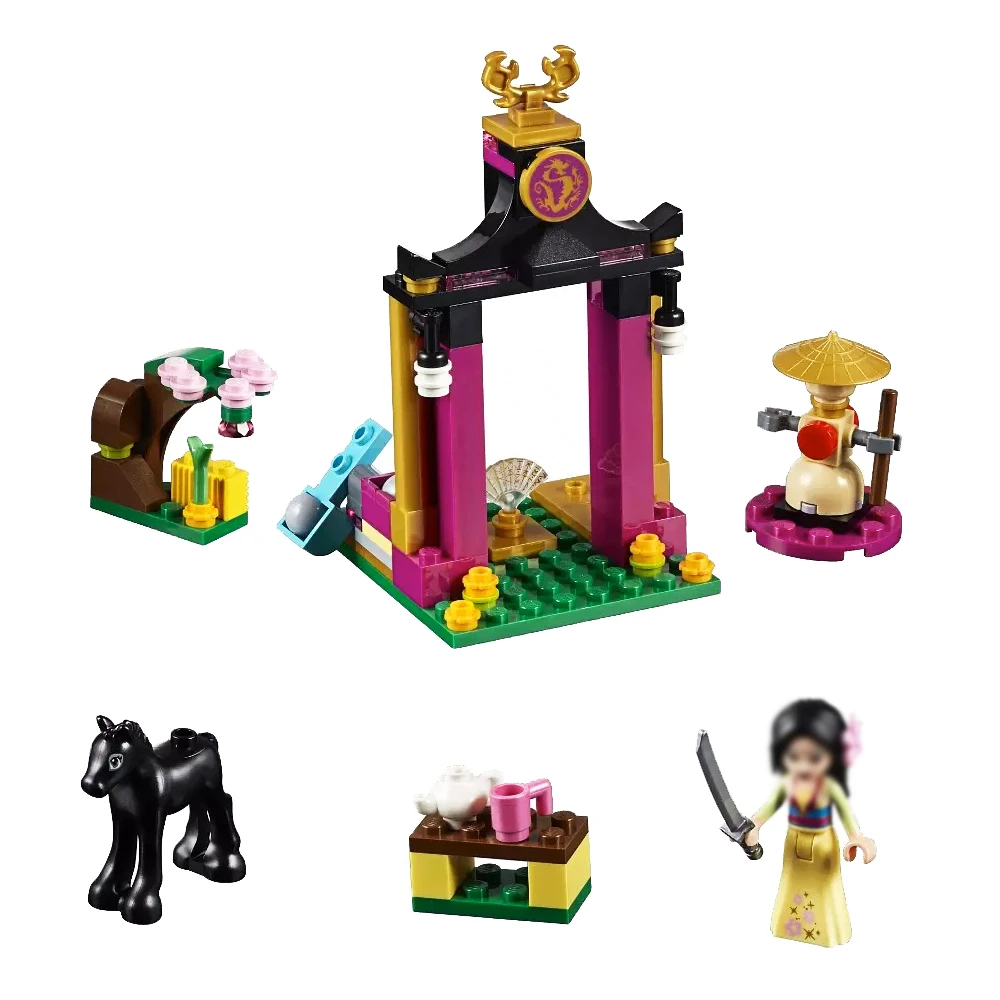 

112pcs SY985A Fit Friends 41151 Princess Mulan's Training Day Set Horse Educational DIY Building Blocks Toys For Girls xmas Gift