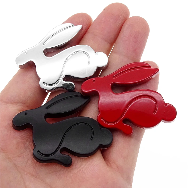 1pc Universal Cartoons Car Styling Decal for VW Jetta Golf BMW Audi Chevrolet 3D Metal Running Rabbit Emblem Rear Trunk Badge