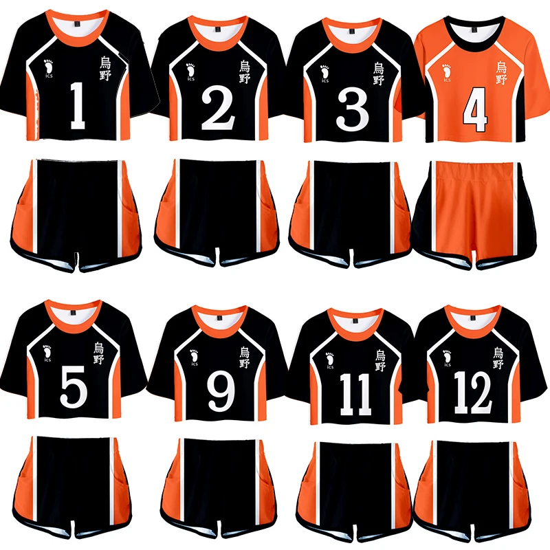 Haikyuu Cosplay Костюм Hinata Shoyo рубашка шорты Nishinoya форма Yuu спортивный Karasuno Koukou для