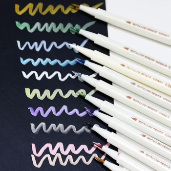 

STA 10 Colors Brush Tip Metallic Paint Marker Pen For DIY Photo Album Scrapbooking Crafts Card Making