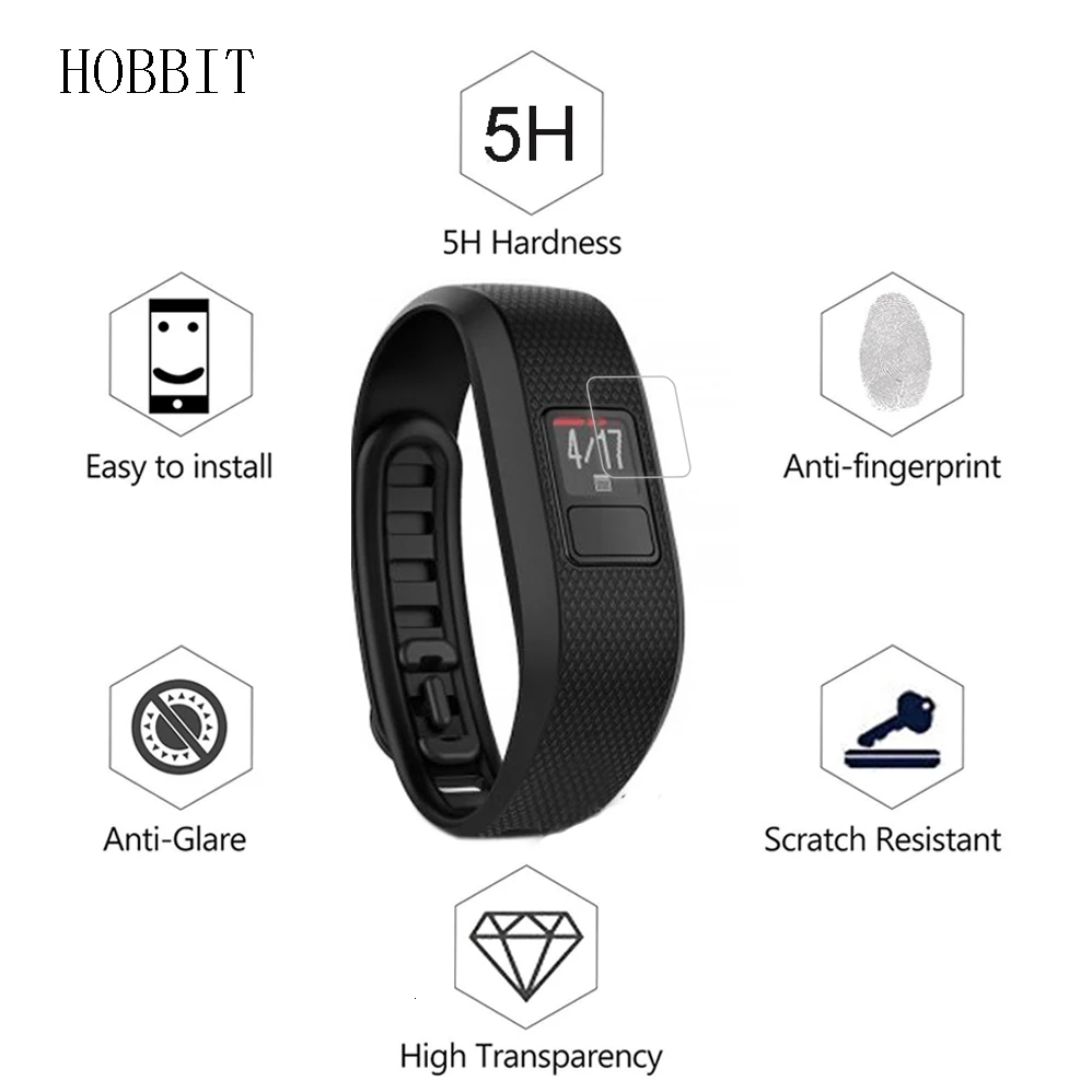 3Pack For Garmin Vivofit 3 Sports Smart Watch band LCD Accessories Anti-shock Explosion-Proof Screen Protector Anti-Scratch Film