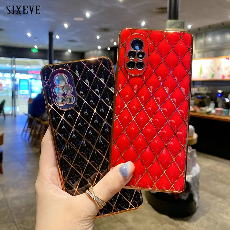 Золотое покрытие с геометрическим рисунком чехол для телефона Huawei Nova 8 SE Pro 8SE 8Pro