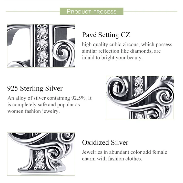 Новое поступление серебряные бусины 925 пробы, подвески с буквенным зажимом подходят к оригиналу Pandora Reflexion браслеты для женщин DIY ювелирные изделия