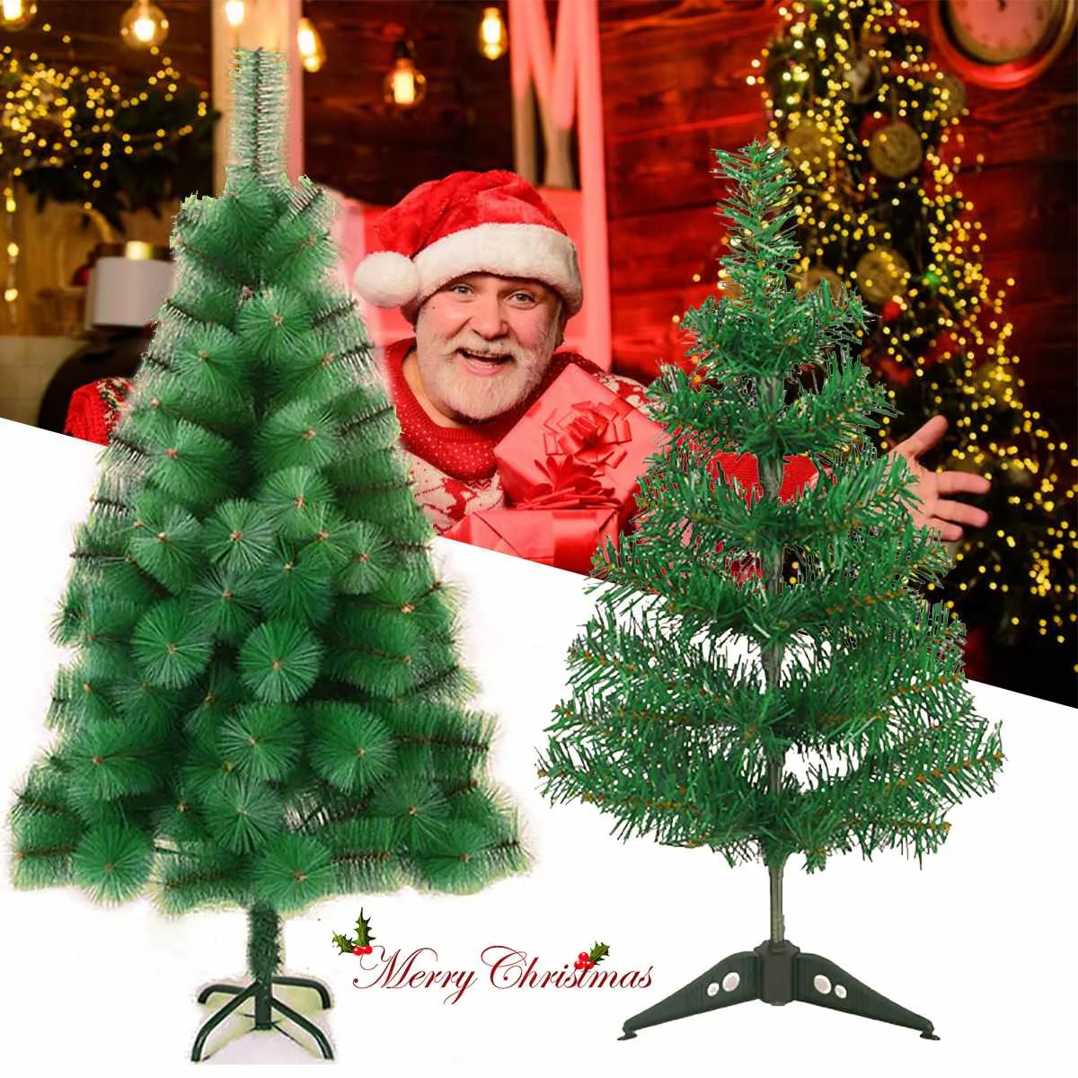 

180/150/120CM PVC Artificial Christmas tree Decorations For Party Home office wedding Green Large Tree