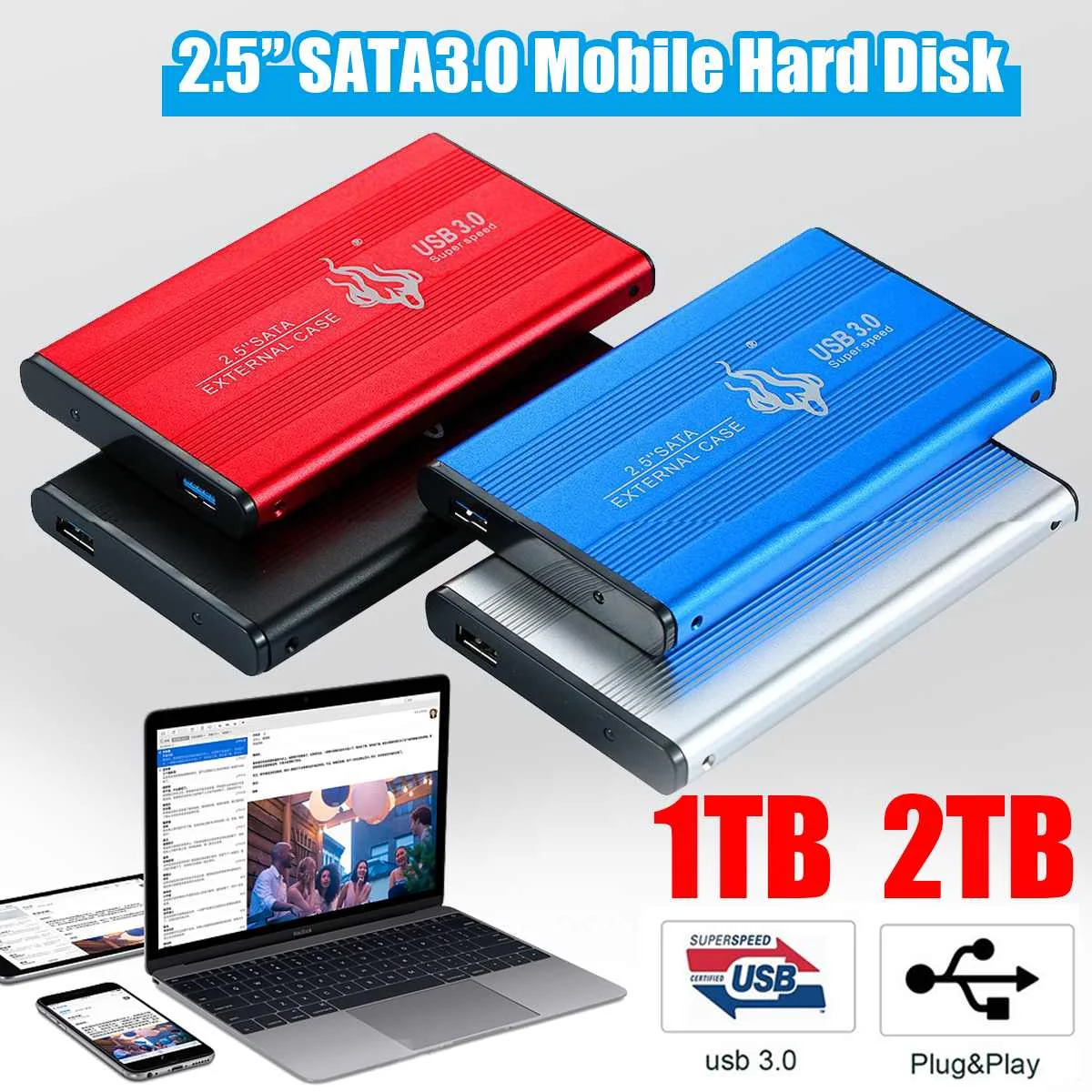 HTS-YP005 2,5 жесткий диск SATA 3,0 внешний жесткий диск USB 3,0 Мобильный жесткий диск 1 ТБ/2 ТБ 5Gbp для устройств с ОС Mac с PS4 ТВ коробка