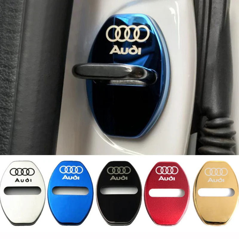 

4pc Stainless Steel Car Door Lock cap Protecting Cover sticker For Audi a3 a4 a5 a6 a7 a8 b5 b6 b7 b8 c6 c7 c8 8v 8p car styling