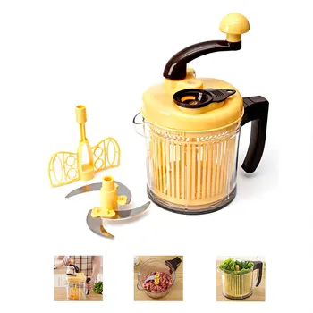 

ZLCA Hot Sale Multi-Function Kitchen Manual Food Processor Household Meat Grinder Vegetable Chopper Quick Meats Shredder Mincer