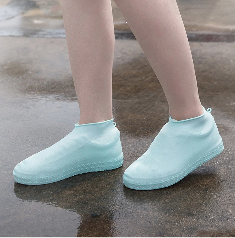 

Thicken Silicone Rain Boots Waterproof Shoe Cover Transparent Non-Slip Rainproof Suit Impermeable Hombre Coat Women Universal