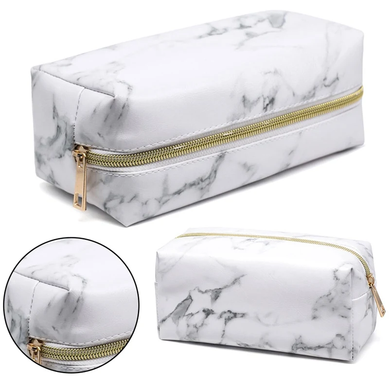 Marble Pencil Case For Girls Pencilcase Makeup Storage Supplies Marble Pattern Pencil Box Pencil Bag School Tools